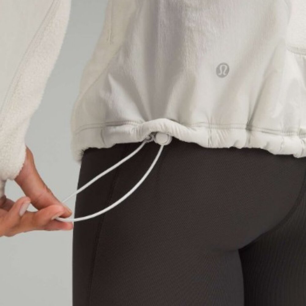 Lululemon fleece lined running jacket white women's size 10 - Picture 6 of 16